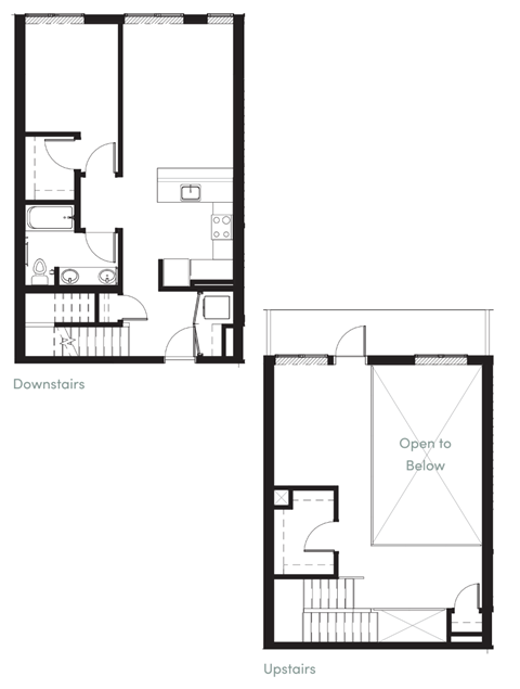 floor plan of the lower level and upper level floor plans